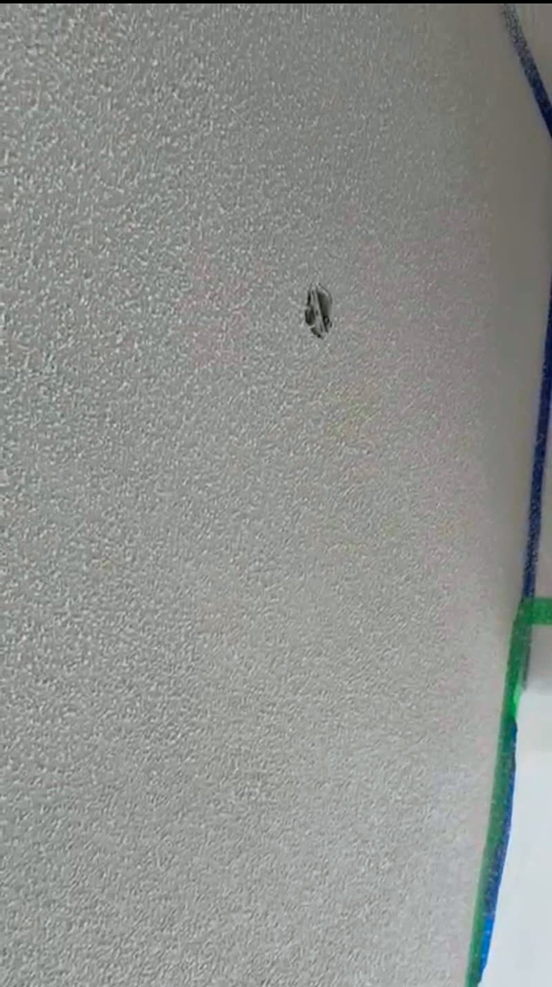 Repaired ceiling with uniform texture